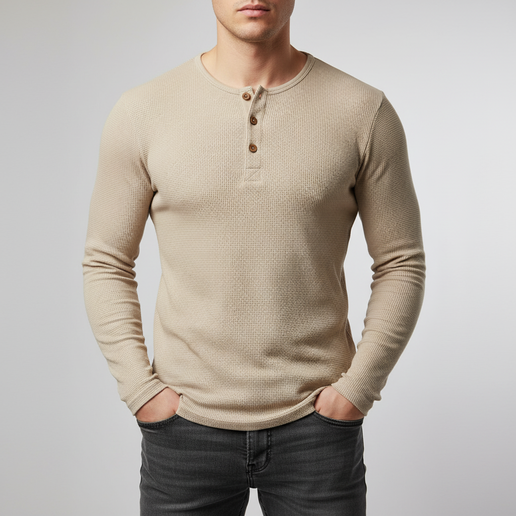 Marco Henley Long Sleeve Neckline Shirt