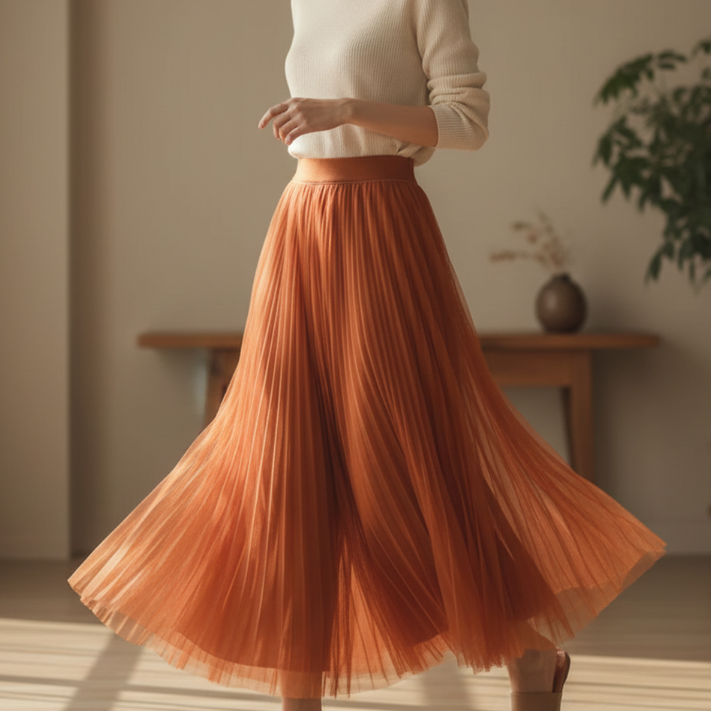Jessica Pleated Flowy Skirt