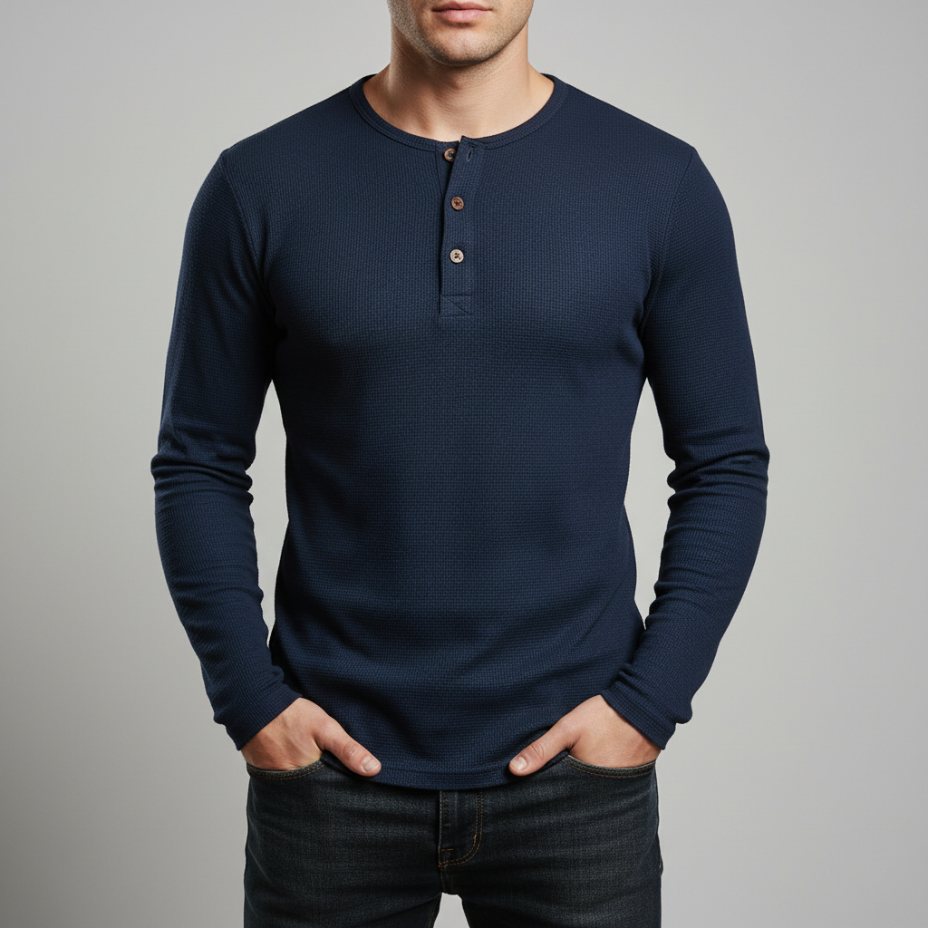Marco Henley Long Sleeve Neckline Shirt