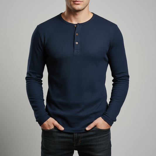 Marco Henley Long Sleeve Neckline Shirt