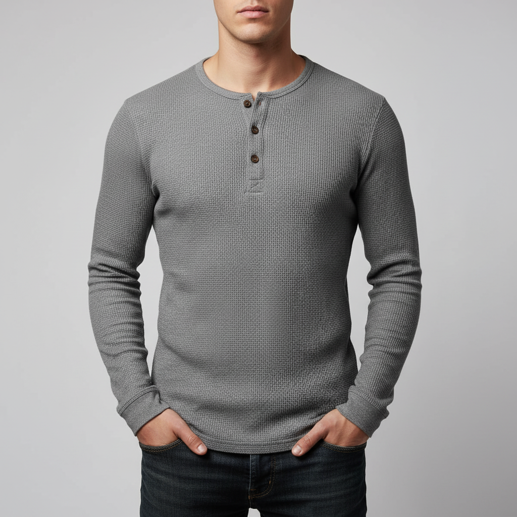 Marco Henley Long Sleeve Neckline Shirt