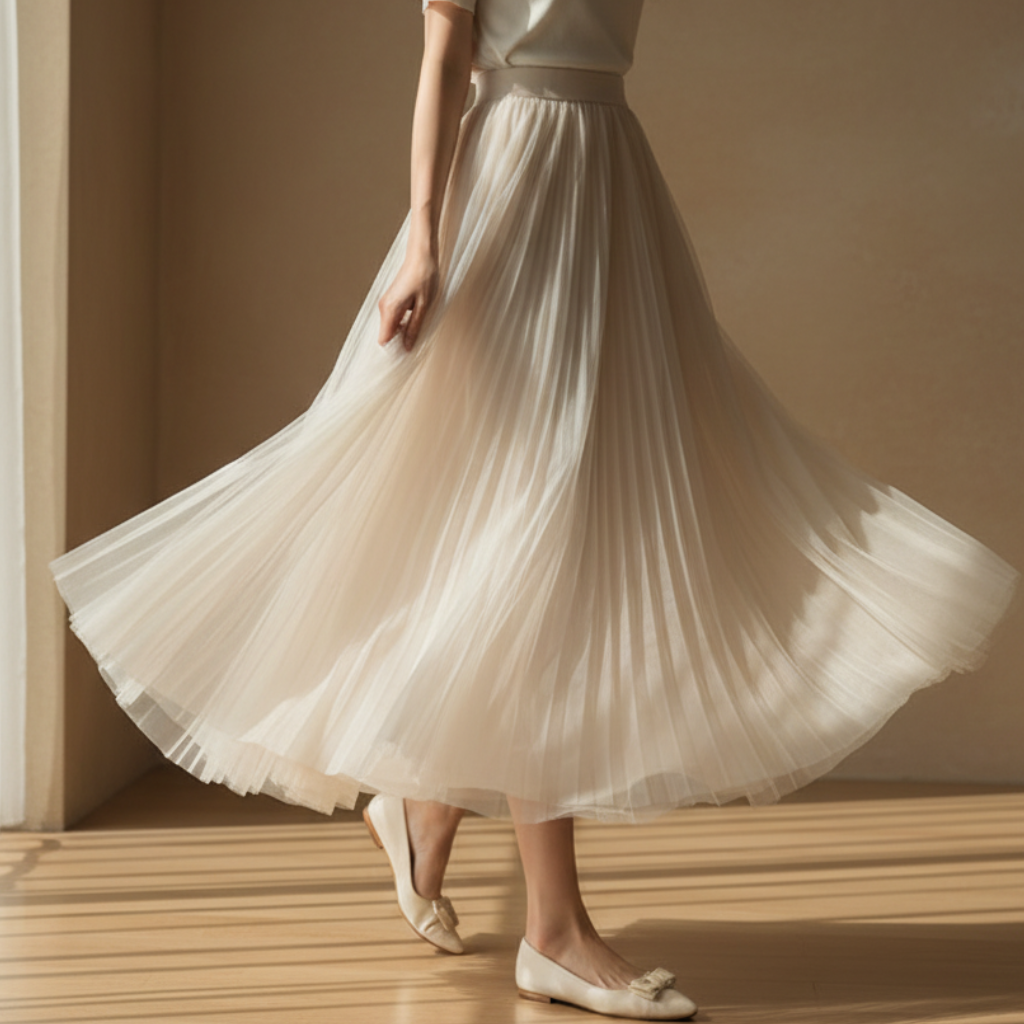 Jessica Pleated Flowy Skirt