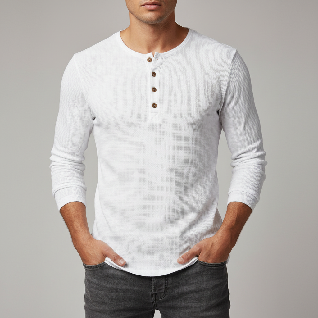 Marco Henley Long Sleeve Neckline Shirt