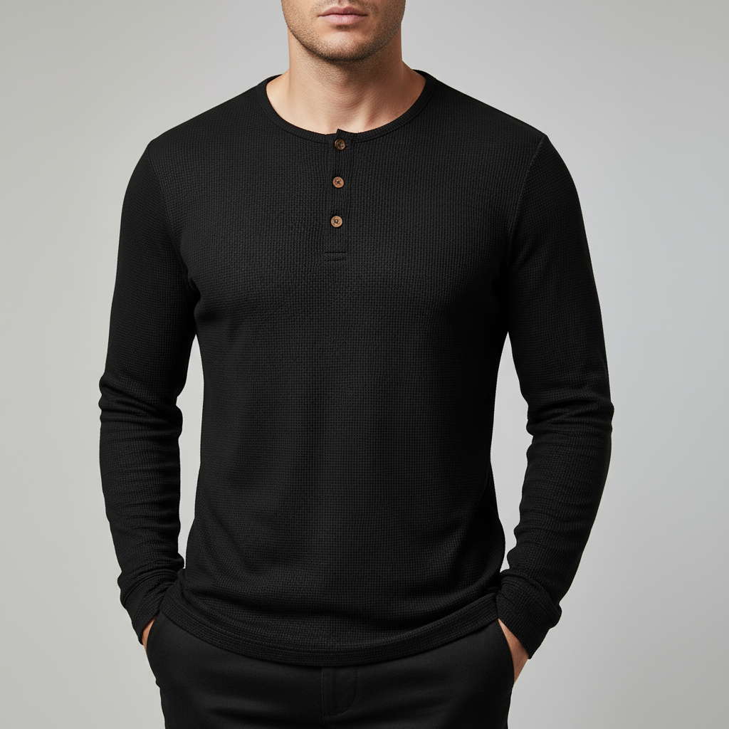 Marco Henley Long Sleeve Neckline Shirt
