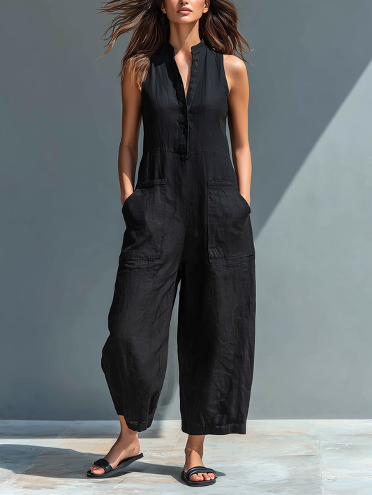 Viola Sleeveless Loose-fitting Jumpsuit