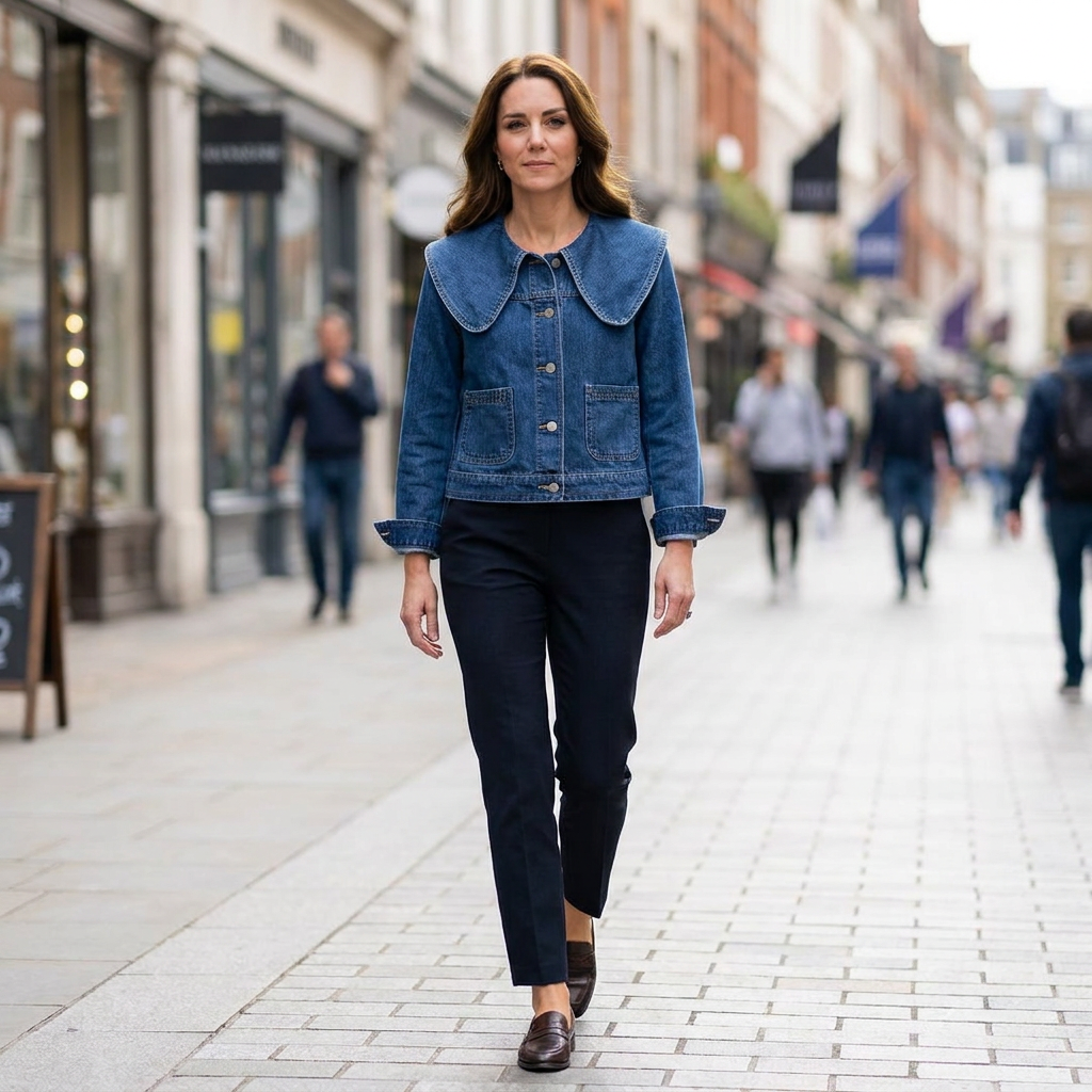 Camila Oversized Collar Denim Jacket