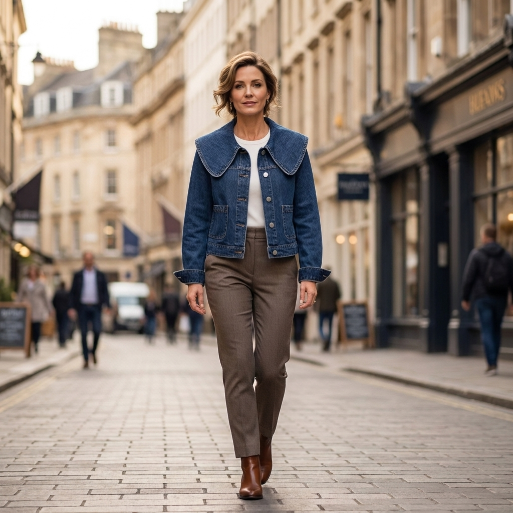 Camila Oversized Collar Denim Jacket