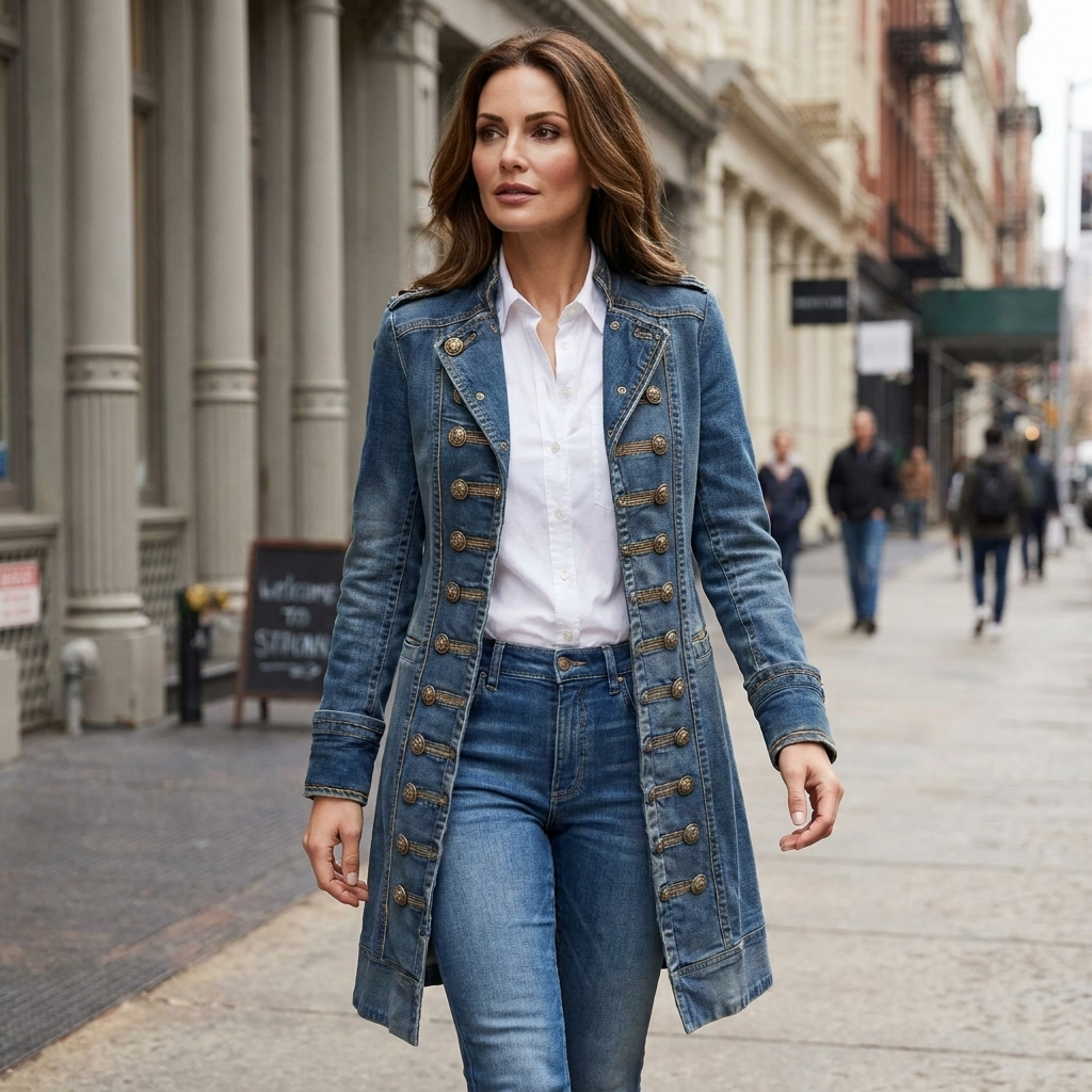 Natalie Denim Trench Coat